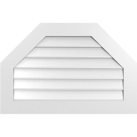 Ekena Millwork Octagonal Top Surface Mount PVC Gable Vent w/ 3-1/2"W x 1"P Standard Frame, 36"W x 24"H GVPOT36X2401SN